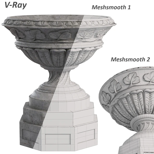 Classic vase 02. Large Leaf Outdoor Garden Planter — Descargar