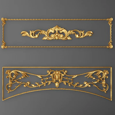 рамка, Лепнина, luxury, золотой декор, резьба, лепка, лепной, корона, картуш, набор, классическая — Вид 1