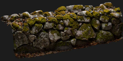 double sided mossy stone wall 001 — download