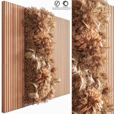 Wooden Planks and Vertical Garden 05 — Вид 5
