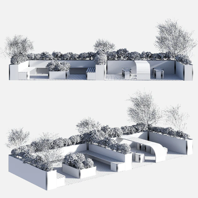 Parklet - recreation area in the park and urban environment — Descargar
