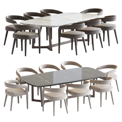 Lisette White Dining Chair and Concorde Table — Вид 1