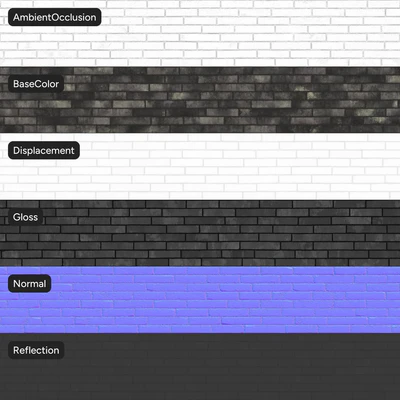 sandfaced running bond brick wall texture black — View 2