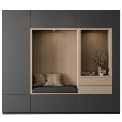 Hallway 45 - Gray and Wood Entrance — Ver 1