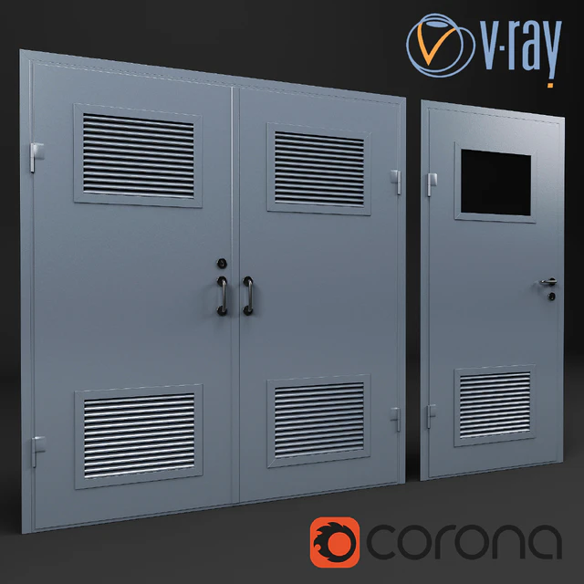 set of 6 doors for switchboard, factory "ProfMaster". Vray, corona. — Descargar
