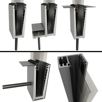 Glass railing high-tech railing / Glass railing handrails — Ver 4