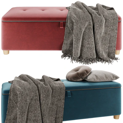 Банкетка пуф Эдин Velvet Coral / Grey / Mustard / Ocean / Emerald от Диванру — Вид 2