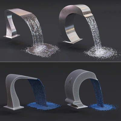 Swimming pool waterfall — Ver 2