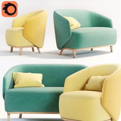 CONCHA Armchair & CONCHA Small sofa — Вид 1