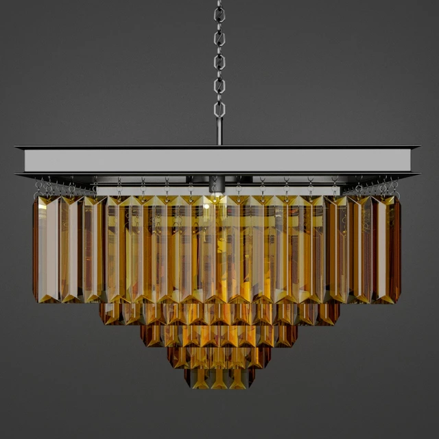 Люстра RH 1920s Odeon Clear Glass Fringe Chandelier - 5 square — Скачать