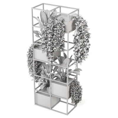 indoor plants in rusty concrete pot on metal shelf - Set 122 — Ver 2