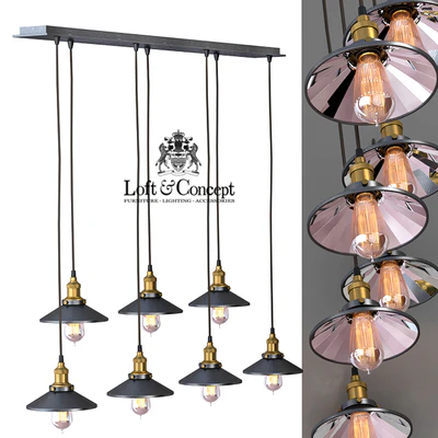 Chandelier Loft Cone Pendant Reflector 7 Line — Ver 3