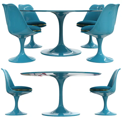 Saarinen tulip table chairs — Ver 3