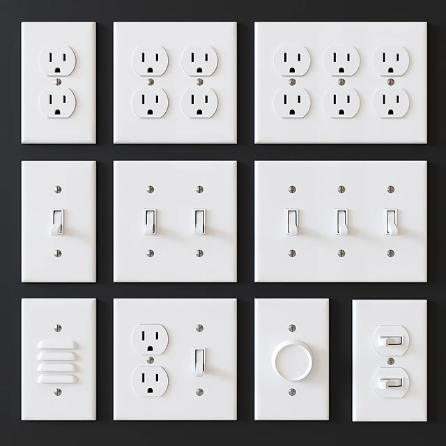 US electrical outlets and switches — Скачать