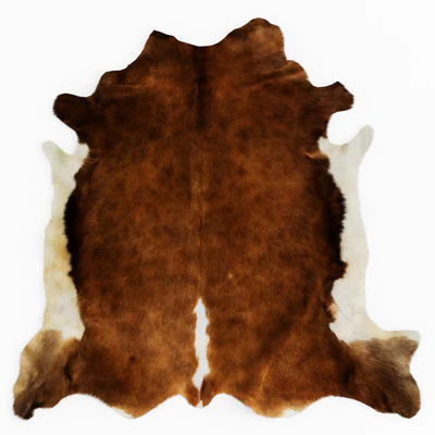 European Rug Cowhide Brown and White — Ver 1