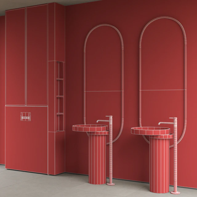Bathroom furniture 1 - Falper Eccentrico basin & Noken Round faucet by Porcelanosa — Скачать