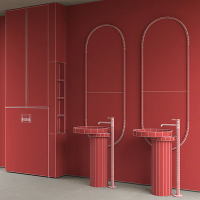 Bathroom furniture 1 - Falper Eccentrico basin & Noken Round faucet by Porcelanosa — Вид 2