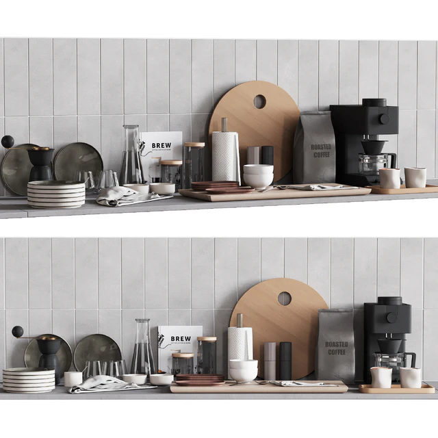 511 kitchen decor set accessories 08 dishes and coffee kit 01 — Скачать