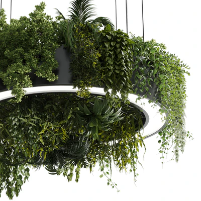 Circle pot light pendant - plant light hanging 13 corona — Ver 2