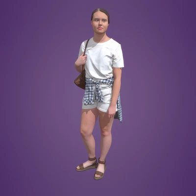 posed woman standing talking 043-3494 — скачать