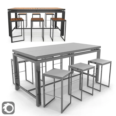 Morrison Bar Stool and Bar Table — Ver 3