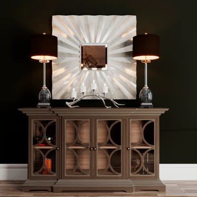 Chest of drawers, mirror and lamp — Ver 1