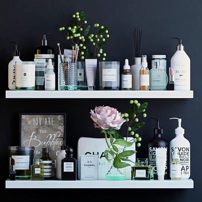 Shelves with cosmetics and bathroom decor - 1 — Ver 1