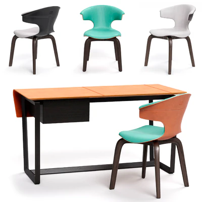Poltrona Frau Montera Armchair and Fred desk — Ver 1