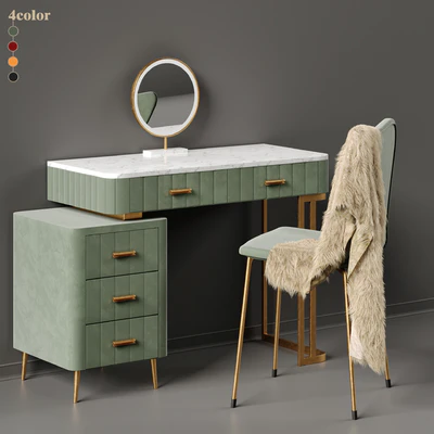 Multi Color Velvet Dressing Table By Saleh — Вид 1