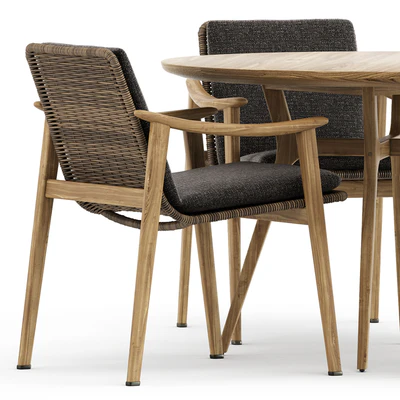 Fynn Outdoor chair by Minotti and Ren Dining table C1100 by Stellarworks — Ver 4