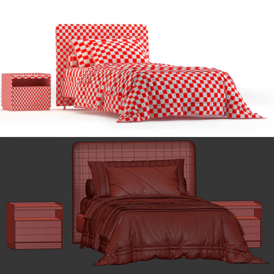 Bonaldo tonight single Bed — Ver 2