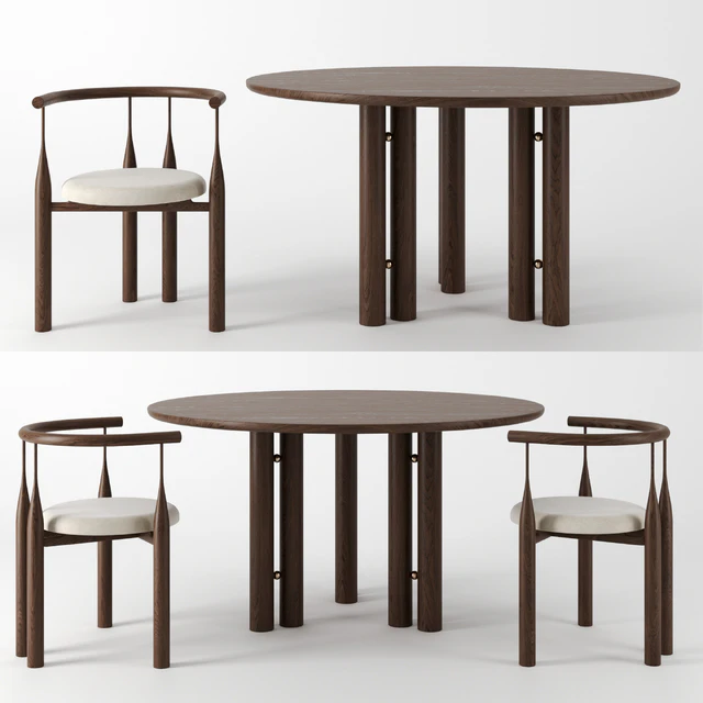 Martini Dining Table & Bellbottom Chair by Steven Bukowski — Скачать