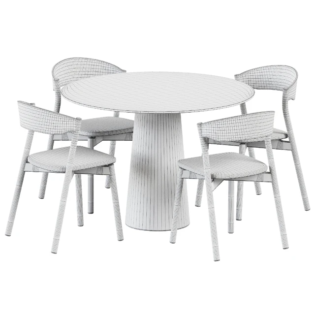 Table POV D110 by Ton and Wooden Chair Tube by Miniforms — Descargar
