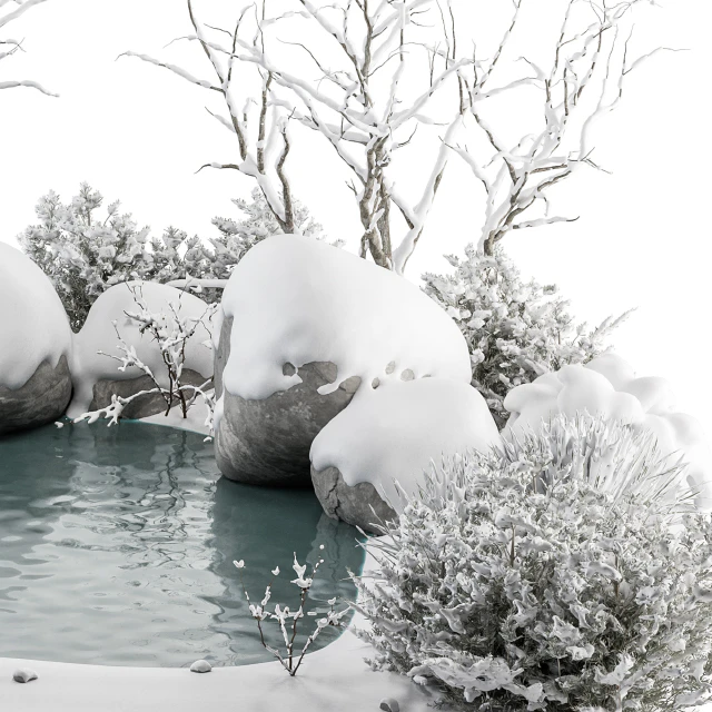 Landscape Furniture Snowy Lake - Set 48-C — Descargar