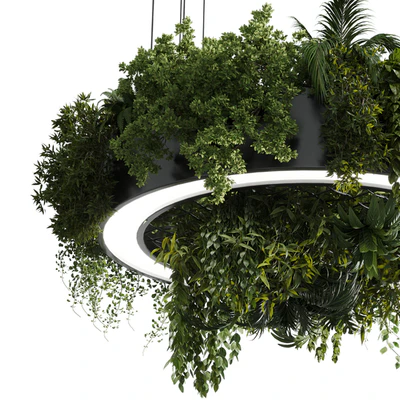 Circle pot light pendant - plant light hanging 13 corona — Ver 3