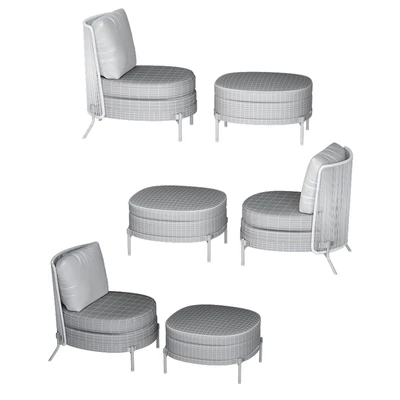 Tape Cord Outdoor Without by Minotti and Ottoman — Вид 2