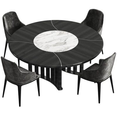 Opera Contemporary Oliver Round Table and Hilary Armchair Set — Ver 3