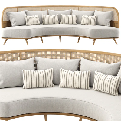 Garden round sofa R157 / Semi-circular rattan sofa — Ver 1