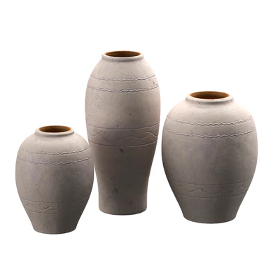 Artisan Hand Painted Terracotta Blue Vases — Вид 3