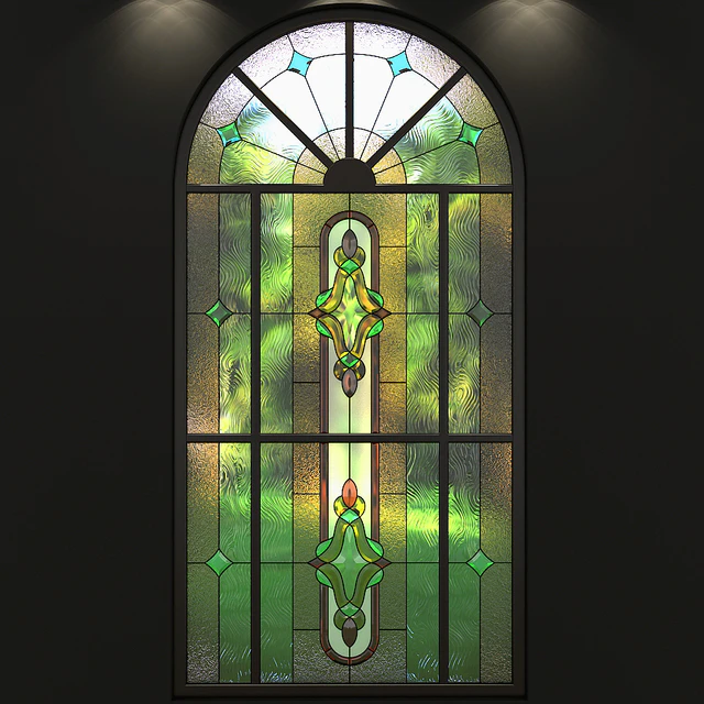 Stained-glass window with an arch — Descargar