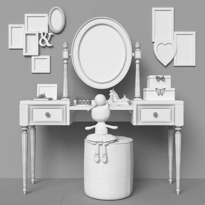Dressing table (2 options for children, for adults) set 19 — Ver 2