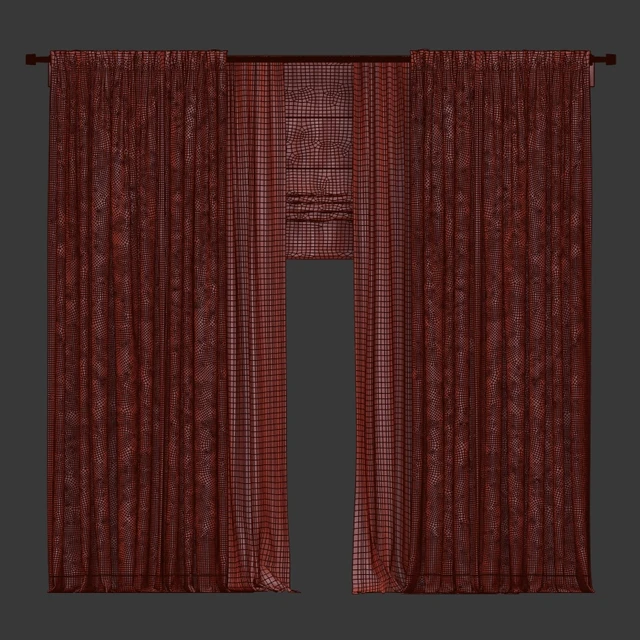 Curtains in two colors + roman blind. — Descargar