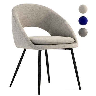 Set of 2 Hewitt Dining Chairs With Black Legs — Вид 1