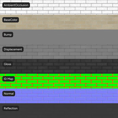 dragfaced running bond brick wall texture beige — View 4