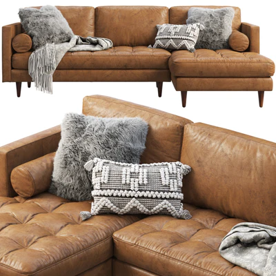 Joybird Briar Leather Sectional Sofa — download