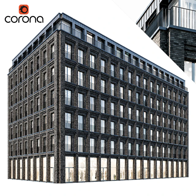 Modern residential building 07 | night + interiors — Descargar