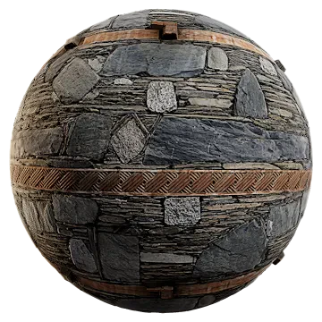 beamed stone wall 001 — Скачать