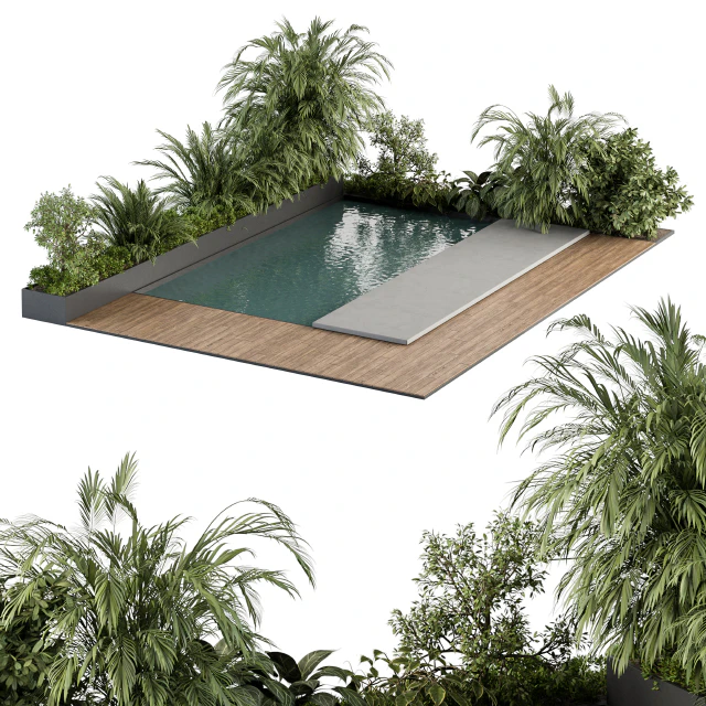 Backyard and Landscape Furniture with Pool 04 — Descargar