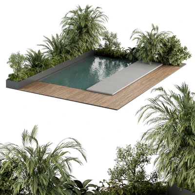 Backyard and Landscape Furniture with Pool 04 — Ver 1