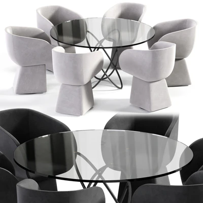Armada chair and Molecular Black Table — View 3